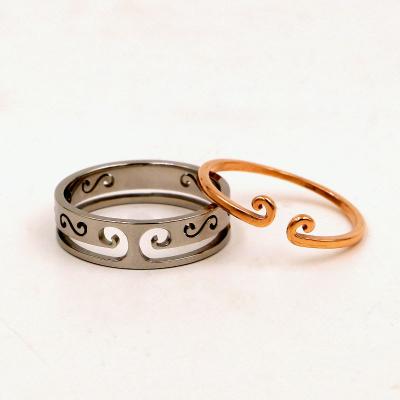 China Stainless Steel Ring Adjustable Gold And Silver Ring Curse Ring Valentine's Day Gifts Couples Jewelry Cute Hot Sales for sale