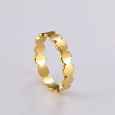 China 2021 Hot Selling CLASSIC Stainless Steel Fashion Simple Small Disc Shape Geometric Female Ring for sale