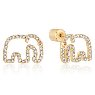 China Hot Selling Cute Earring 18G CZ Surgical Steel Helix Cartilage Elephant Cute Piercing Earrings For Women Barbell Lobe Earrings 6mm for sale