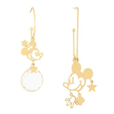 China Lovely Cute Cartoon Mickey Mouse Earrings Cute Stainless Steel Animal Hook Earrings Jewelry Factory for sale