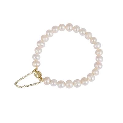 China 925 Sterling Silver 3mm Romantic Handmade Tiny Oval Natural Freshwater Pearl Customized Ladies Pearl Bracelet for sale