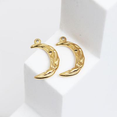 China Newest Arrival CLASSIC Minimalist Small Delicacy Tiny Charm Gold Plated Moon Pendant Charms For Necklace And Bracelet for sale