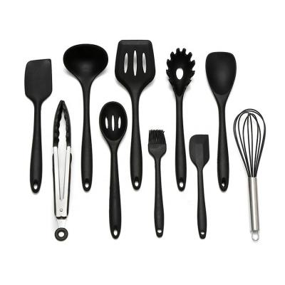 China Viable Wholesale 10 Pieces Silicone Kitchen Utensils Set Set Kitchen Tools Kitchen Tableware Cookware Set for sale