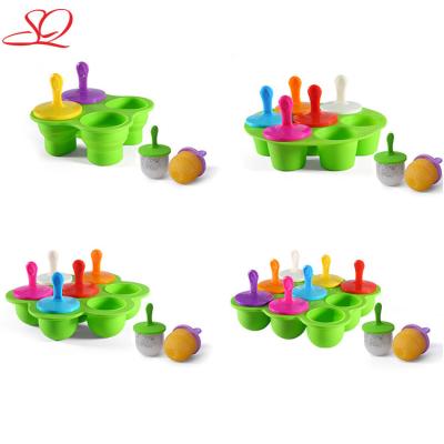 China Amazon Best Selling Viable Non-Stick Silicone Jam Popsicle Mini Ice Cube Tray Cake Mold Baby Food Storage Container for Wholesale for sale