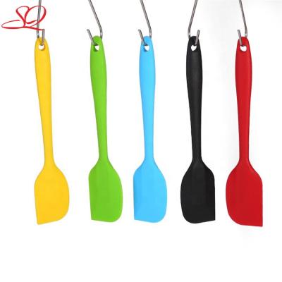 China Viable Size 28cm Large Colorful Silicone Cake Cream Butter Baking Spatula Set Batter Scraper BBQ Pastry Mixing Baking Tools for sale