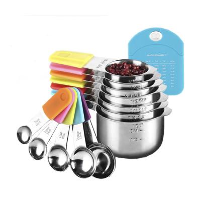 China Viable New Arrival Magnetic Kitchen Cooking Set of 304 Stainless Steel Metal 13pcs Measuring Cups and Spoons for sale