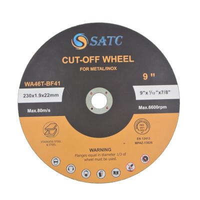 China HIGH QUALITY Hot Seller 9 Inch Stainless Steel SATC Cutting Disc Cutting Wheel For Metal; metal/Inox cutting wheel for sale