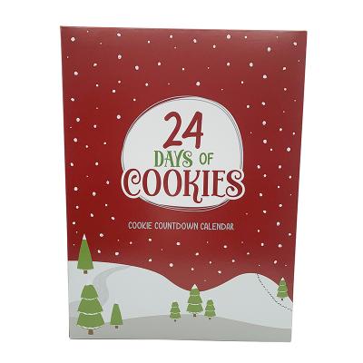 China Handmade Christmas 24 Day Advent Cookie Fillable Calendar Packaging Boxes for sale