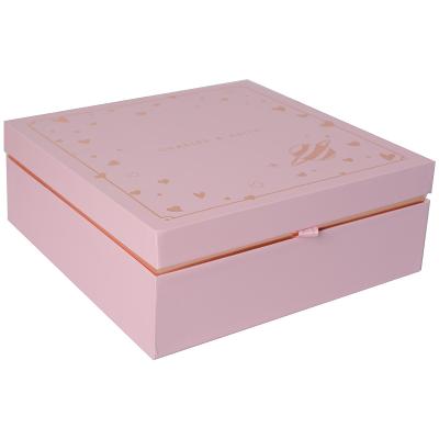 China Recycled Materials Girls Bra Underwear Gift Box Packaging Case Pink Custom Paper Clothing Box for sale