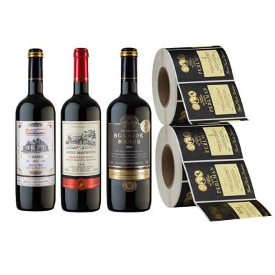 China Custom Waterproof Vinyl Red Wine Bottle Waterproof Stickers Packaging Labels for sale