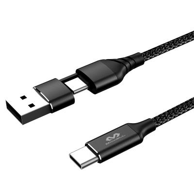 China MP3/MP4 player 2021 hot sale 1M 2 in 1 usb cable for Mirco for fast charging usb type c 2 in 1 cable for poco x3 pro for sale