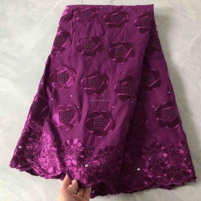 China New Trend Heavyweight Korean Soft Swiss Voile Lace Fabrics 100% Swiss Voile Anti-Static Embroidery Voile Lace Fabric 5 yards for sale