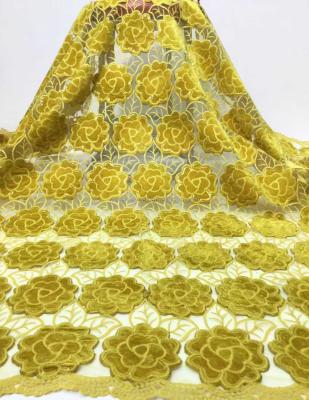 China Pretty Viable Embroidery Lace Fabric With Sequins Nigeria Wedding Velvet Tulle Lace Fabric for sale