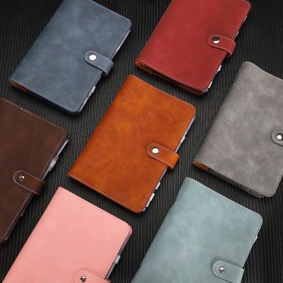 China Luxury Leather Diary Custom Logo Loose Leaf Notebook Cover PU Leather A5 Spiral Binder Binder Staple Hole Notebooks Planner Refill Paper Cover for sale