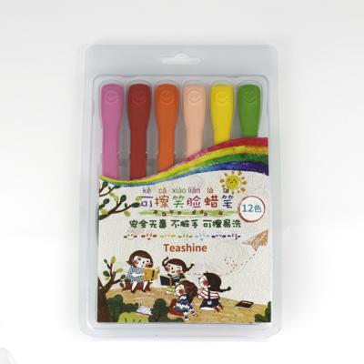 China New Arrival Bright Colors Special Shape Pencil Plastic Wax And 12 Colors Crayon Pen For Kids for sale