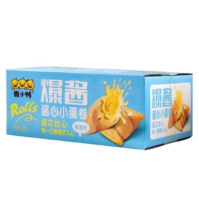 China New Natural Cookie Mini Cream Wafer Rolls Durian Cream Inside Creamy Cookie Sandwich Cookies Cookies for sale