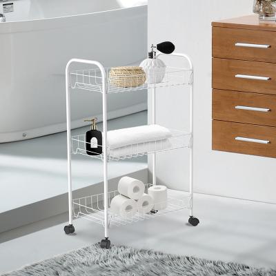 China Storage Rack of Sundry Items Rolling Laundry Cart Laundry Cart Storage Wire Organization Basket Rack with Wheels and Handle for sale