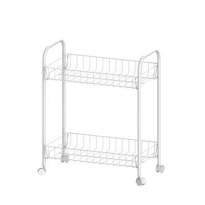 China CLASSIC 2 Layer Wire Basket Storage Trolley Cart Fruit and Vegetable Cart Baskets for Kitchen, Kitchen Storage Cart Organizer for sale