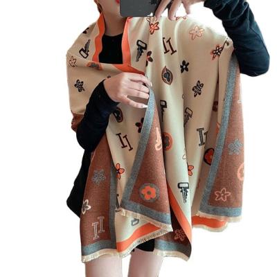 China 2021 Autumn And Winter Models Warm All-match Imitation Cashmere Ladies Geometric Double-Sided Scarf for sale