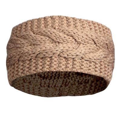 China European and American style new pure color woolen temperament hair band headwear knitting women for sale