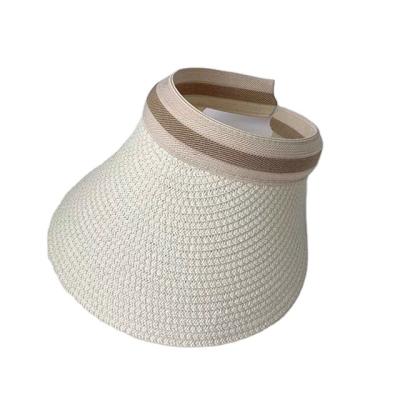 China Sun Protection Xiafa Card Style Sun Hat No Top Straw Hat No Top Parent-child Empty Sun Hat for sale