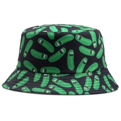 China New Cartoon Cucumber Printing Fisherman Hat Men And Women Summer Sports Casual European And American Sun Hat for sale