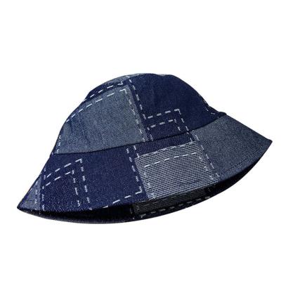 China Shading Beggar Torn Hat Thin Section Spicy Blue Women's Basin Hat Spring Autumn Summer Denim Cowboy Fisherman Hat Retro for sale