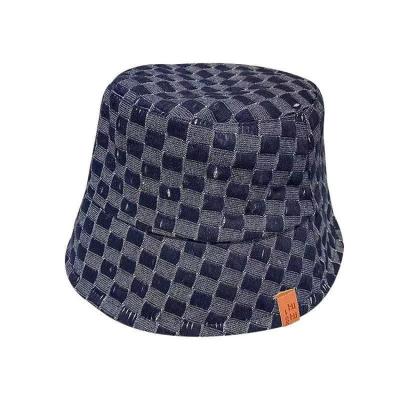 China Xia Qiuyou Women's Shading Blue Folding Fisherman Hat Sunscreen Versatile Covered Face Denim Bucket Hat for sale