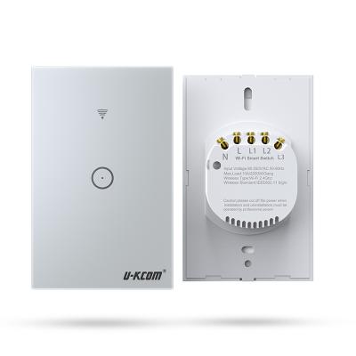 China 315 RF Smart Remote Control Wall Switch Life APP WiFi APP Control 1 Way Touch Wall Switch Compatible for sale