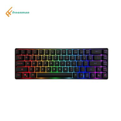 China ABS Freenman Top Sale OEM/ODM 68 Keys Wired Usb C Cable RGB Wireless Keyboard for sale