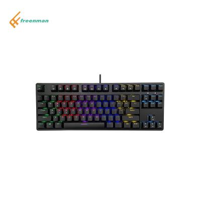 China ABS Freenman Compact Non-Suspended Switch 87 Keys US Red UK Layout Mechanical Gaming Keyboard For Gamer for sale