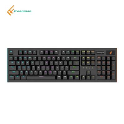 China Anti-ghosting Freenman 104keys RGB led backlight waterproof mechanical keyboard for gaming and office use for sale