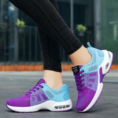 China Fashion Trend Comfortable Light Weight Sports New Style Casual Single Fly Running Shoes Student Women Weaving Shoes for sale