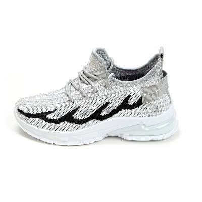 China Wholesale Breathable Fashion PVC Woven Fabric Sports Leisure Running Shoes Children Sports Flying Walking Shoes for sale