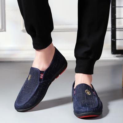 China Fashion Trend Fabric Shoes One Foot Pedal Casual Shoes Driving Comfortable Beans Shoes for sale