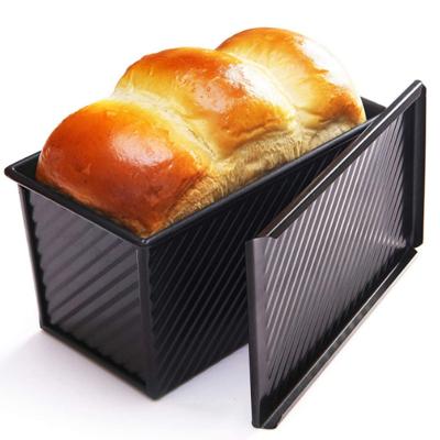 China Sustainable 750g Corrugated Toast Box With Lid Bread Mold Toast Baking Oven Toast Plate for sale