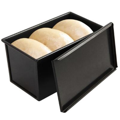 China Sustainable 450g 800g Corrugated Bread Tins Pullman Aluminum Bread Pan With Lid for sale