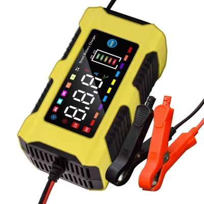 China Full Automatic Car Battery Charger 100-240V AC To 12V Connector Current Protection Fast Charging for Auto Motorcycle for sale