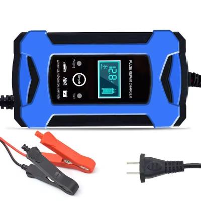 China Sales 12V 6A 7 Version Motorcycle UPS Car Battery Charger Pulse Repair with LCD Charger EU Plug US Plug UK Plug SCP Input for sale