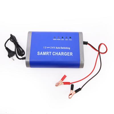 China 12V 24V 12A Motorcycle Lead Acid Battery Charger for Electric Tricycle Smart Charging Efficiency 90% for sale