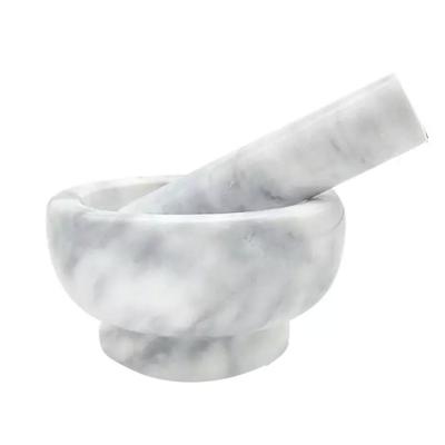 China Factory price viable wholesale natural marble stone mortar with pestle set for sale