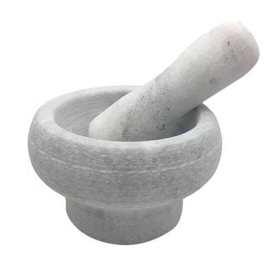 China Stored Natural Marble Stone Mortar Pestle Garlic Herbs Spice Ginger Kitchen Tools for Breaking and Crushing Hard Food for sale