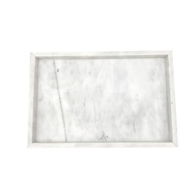 China sustainable black /white spliced ​​pallet shape marble serving board for sale