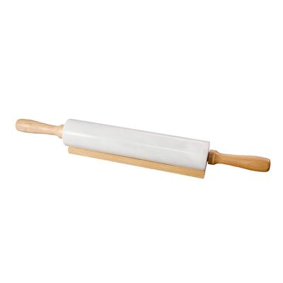 China Kitchen 2021 Viable Commercial Large Jade Marble Fondant Rolling Pin White French German for sale