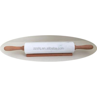 China Sustainable marble with wooden handle pin for sale