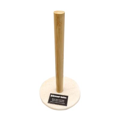 China Sustainable Marble Paper Towel Holder With Bamboo Holder for sale