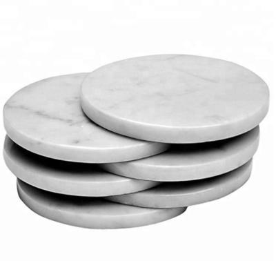 China Viable set of 4 round marble coasters for sale