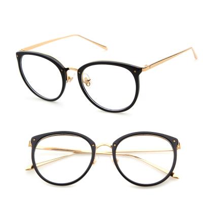 China For Round Rim Copper Eyeglasses Frames HISTORY PSTY2026 Prescription Clear Glass Non Reading Glass Large for sale