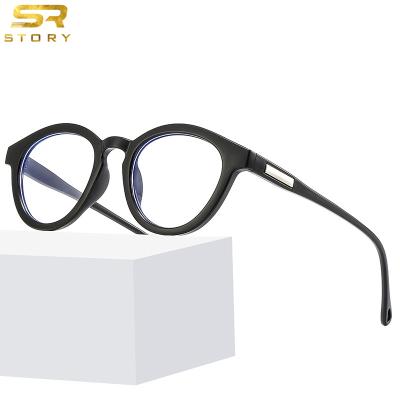 China Fashion Sunglasses HISTORY S108 Vintage Style Round Frame Anti Blue Light Lenses Logo Computer Glasses For Students Custom Made Unisex for sale