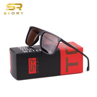 China Sports Sunglasses HISTORY TR90 Polarized Square Sunglasses 2020 Men Brand Designer UV400 High Quality Rectangle Sun Lenses With Packing for sale